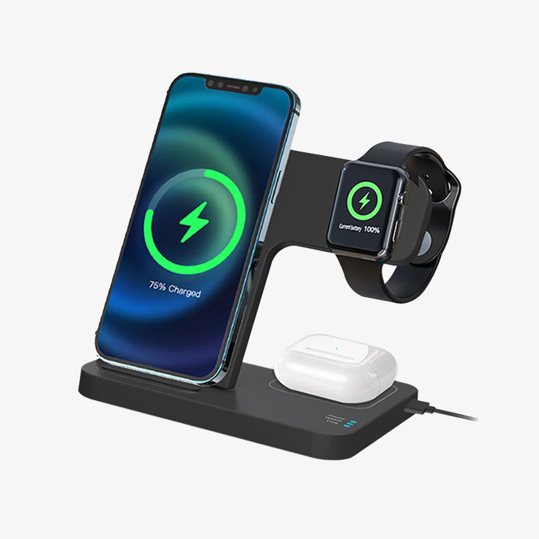 Charging image of Nottage 3-in-1 Foldable Wireless Charger - 7871