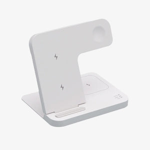 Nottage 3-in-1 Foldable Wireless Charger in White Front - 7871