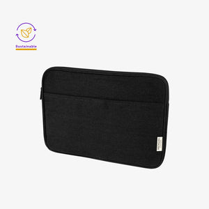 Darani GRS Recycled Canvas 14 Inch Eco Laptop Sleeve in Black Angled - DA1006