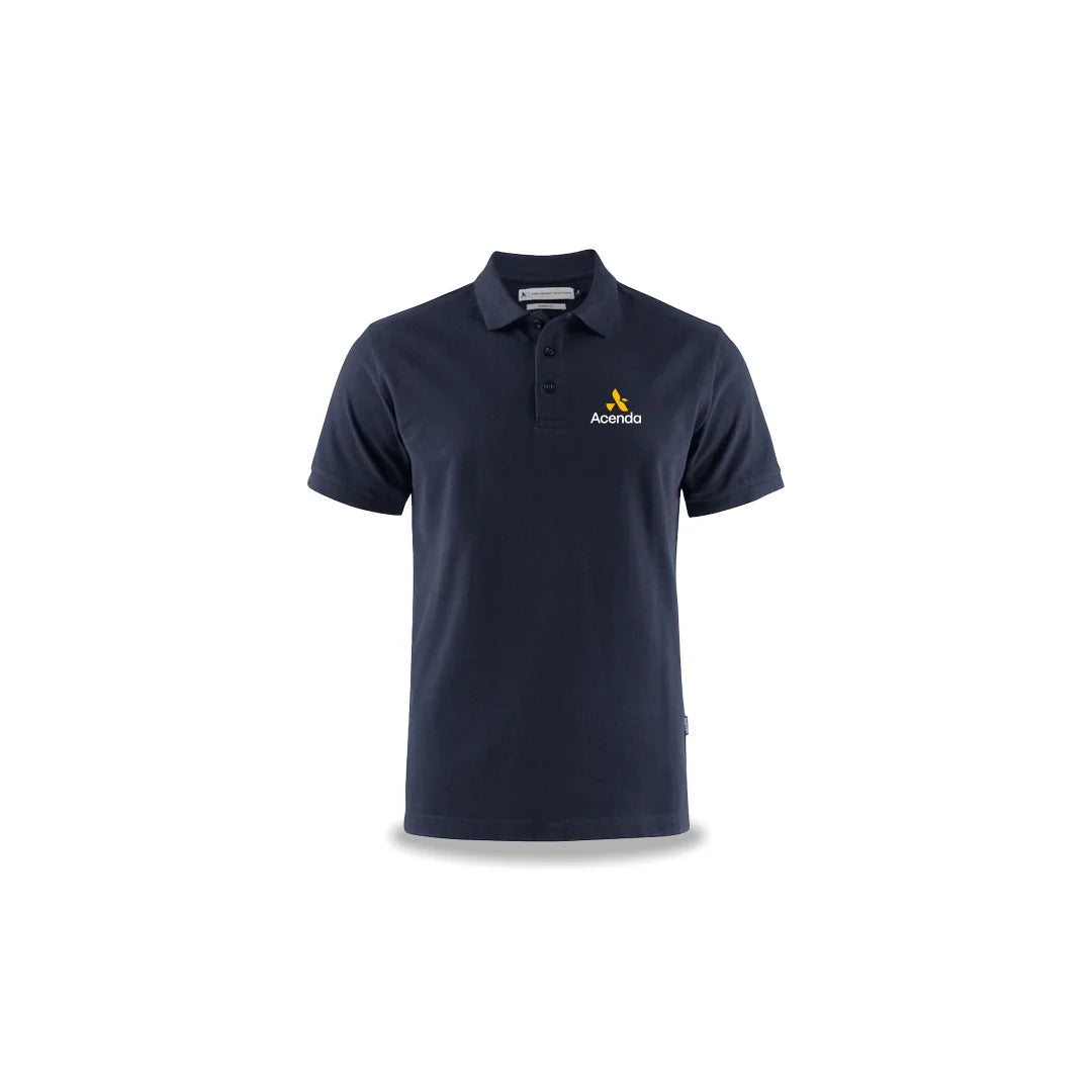 Acenda James Harvest Neptune Regular Men's Cotton Polo Front in Acenda-JH200-NA