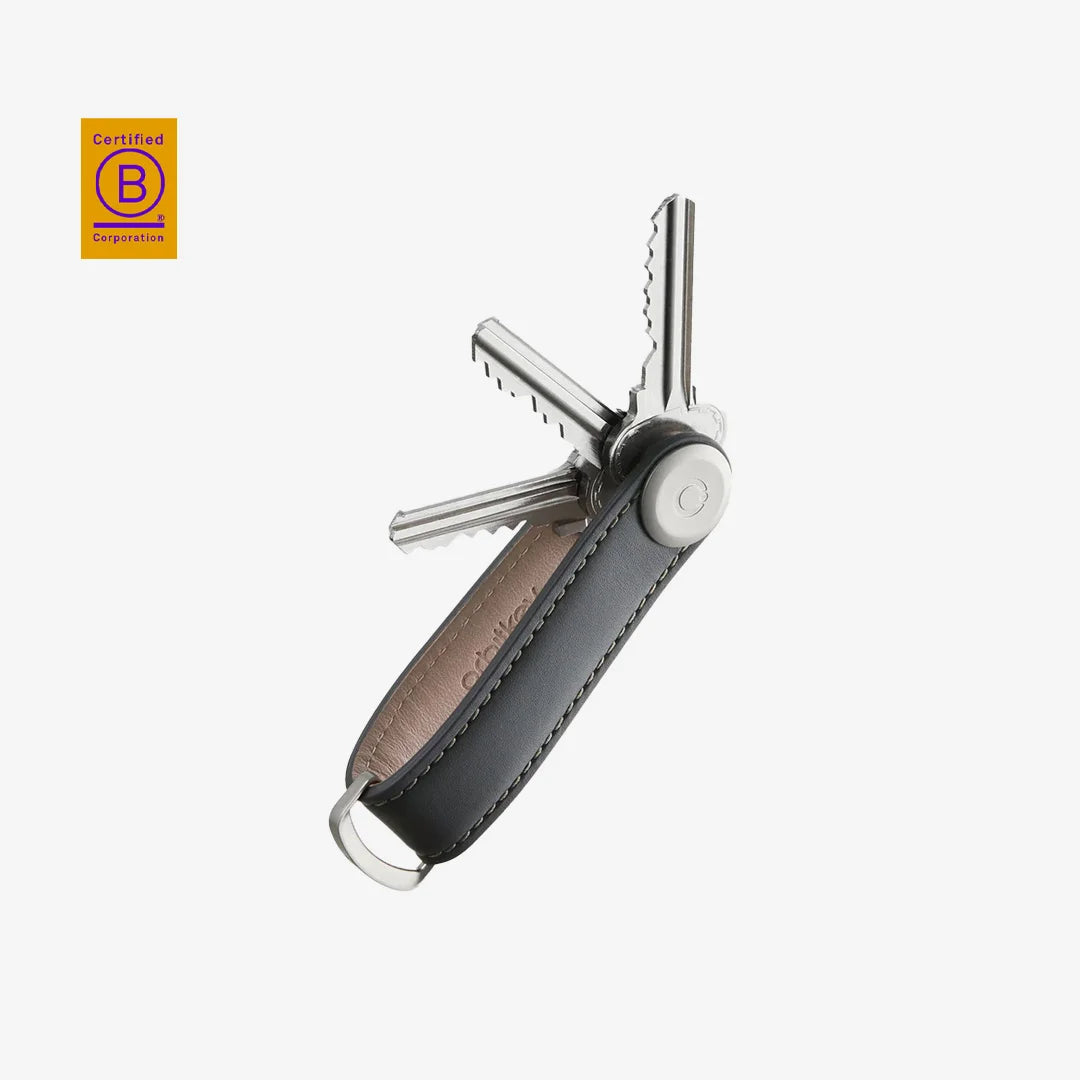 Orbitkey Key Organiser Leather in Charcoal/Grey - OKOL