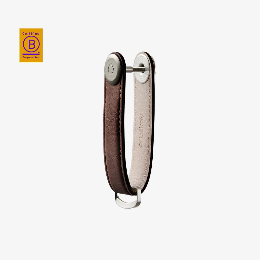 Orbitkey Key Organiser Leather in Espresso/Brown Side Locked - OKOL