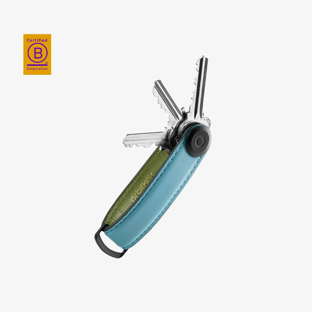 Orbitkey Key Organiser Leather in Sea Foam - OKOL