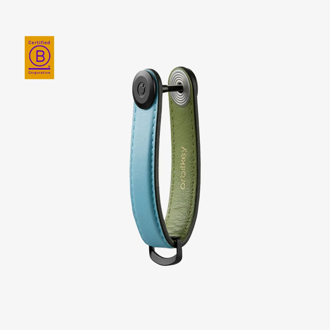 Orbitkey Key Organiser Leather in Sea Foam Side Locked - OKOL