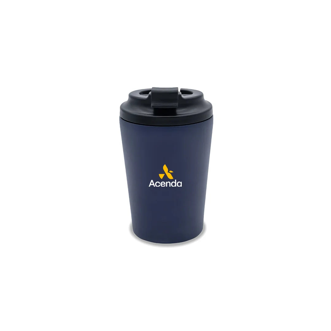 Acenda Kona 350ml Travel Cup Front in Navy - Acenda-S404-NVY