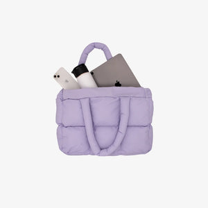 Lifestyle Photo of Stay Puff Marshmallow Tote Bag in Purple - 241120-7-23