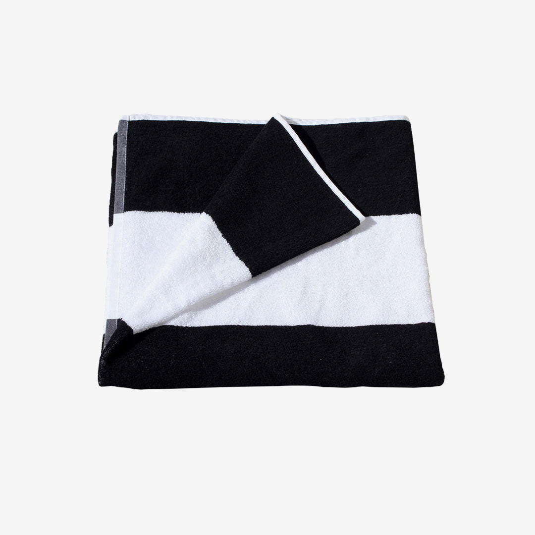 Nottage Cotton Beach Towel Fold in Black Detail - 4286