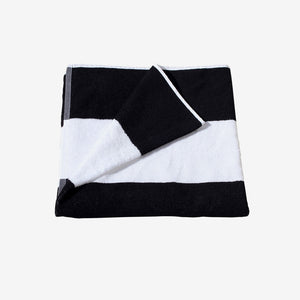 Nottage Cotton Beach Towel Fold in Black Detail - 4286