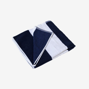 Nottage Cotton Beach Towel Fold Detail in Navy - 4286