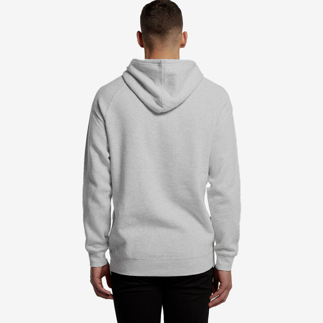 Man wearing AS Colour Men's Supply Hoodie in White Marle Back - 5101