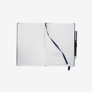 Shop Custom Nottage Pedova Pocket Bound JournalBook in Blue with blue elastic detail - 9198