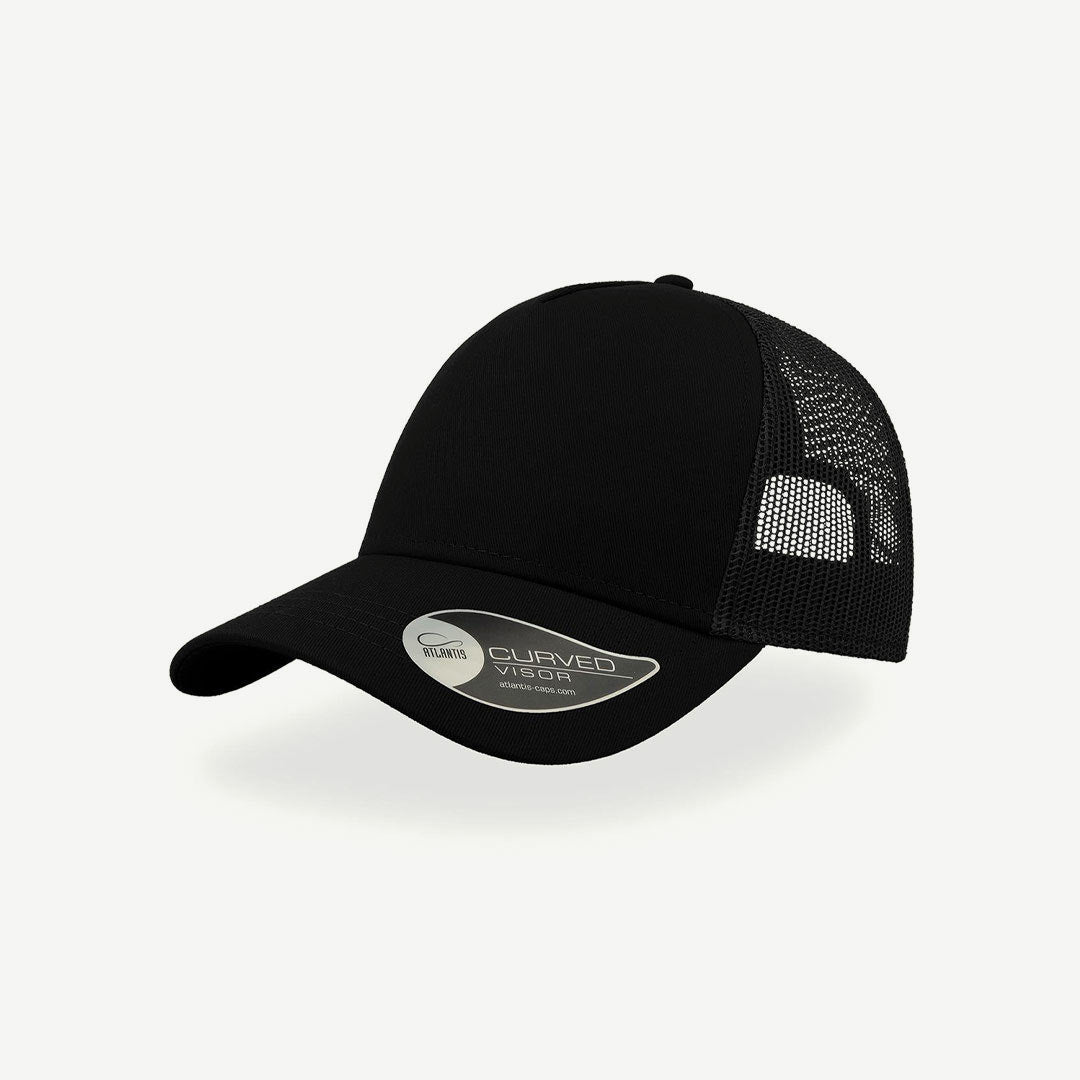 Shop Quality Personalised Atlantis Rapper Cotton Cap in Black/Black Detail  - A2650