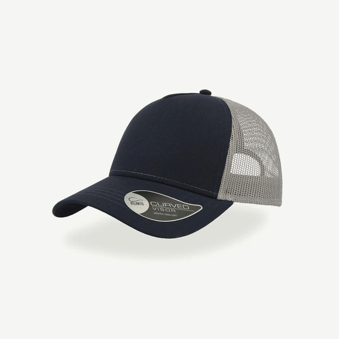 Shop Quality Personalised Atlantis Rapper Cotton Cap in Navy/Grey Detail  - A2650