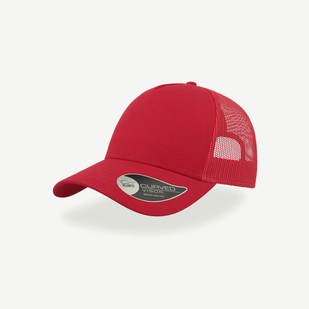 Shop Quality Personalised Atlantis Rapper Cotton Cap in Red/Red Detail  - A2650