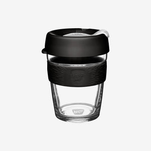 KeepCup Personalised Brew Glass Reusable Coffee Cup 12oz/340ml - White Plug