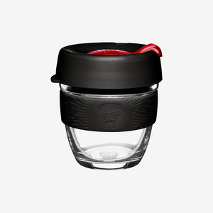 KeepCup Personalised Brew Glass Reusable Coffee Cup 8oz/277ml - Tomato Red Plug