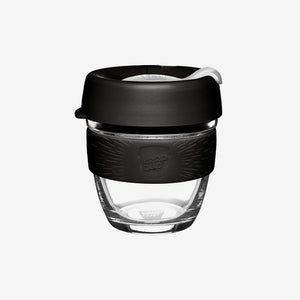 KeepCup Personalised Brew Glass Reusable Coffee Cup 8oz/277ml - White Plug
