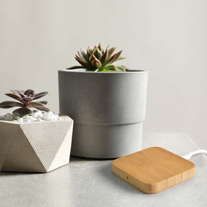 Logo Line Arc Square Bamboo Wireless Charger Lifestyle - LL0224