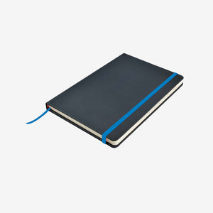 Logo Line Venture A5 Notebook in Black/Light Blue - LL5087