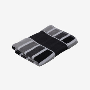 Legend Life Cabana Towel in Black/Charcoal/Grey/Silver Folded Detail - M145