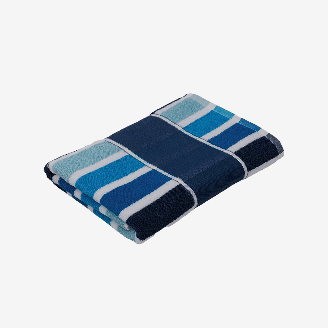 Legend Life Cabana Towel in Navy/Royal/Sky Blue/Powder Blue Folded Detail -  M145