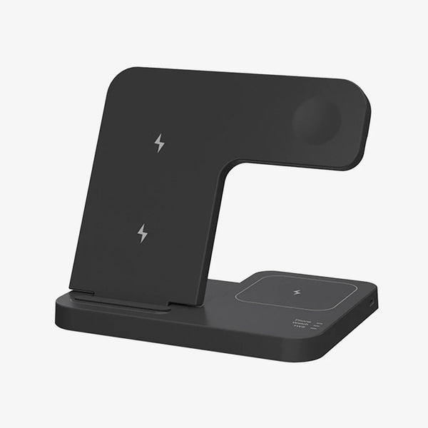 Nottage 3-in-1 Foldable Wireless Charger in Black Front - 7871