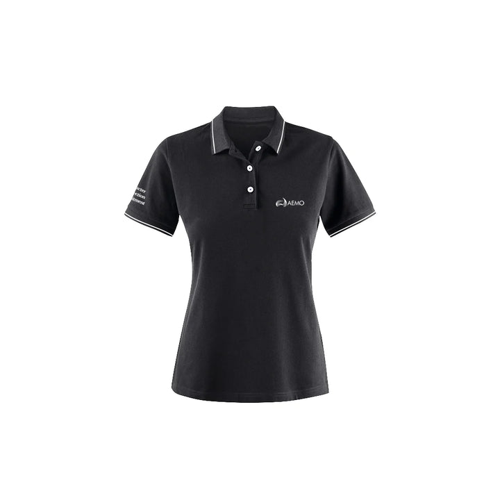 AEMO Women's Office Cotton Polo in Black - AEMO-JH200W-BLK