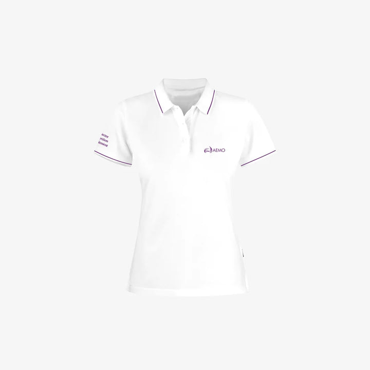AEMO Women's Office Cotton Polo in White - AEMO-JH200W-WHT