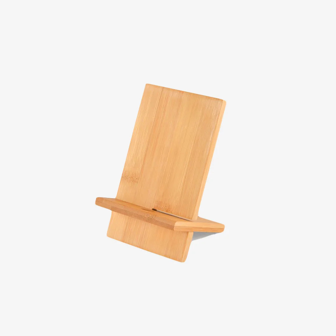 Logo Line Apollo Bamboo Eco Phone Stand Side in Natural - LL9079