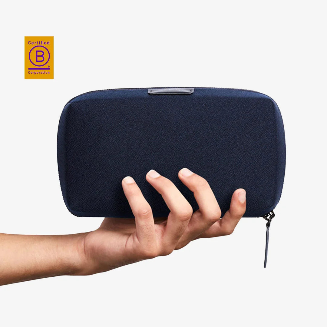 Lifestyle Photo of Bellroy Company Branded Tech Kit in Navy - BR1001