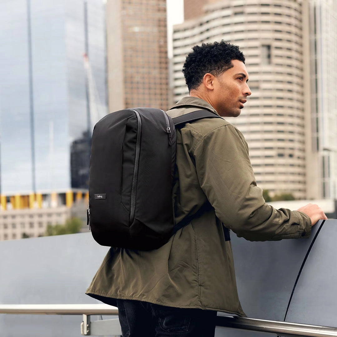 Lifestyle Photo of Bellroy Company Branded Transit 20L Workpack in Black - BR1004