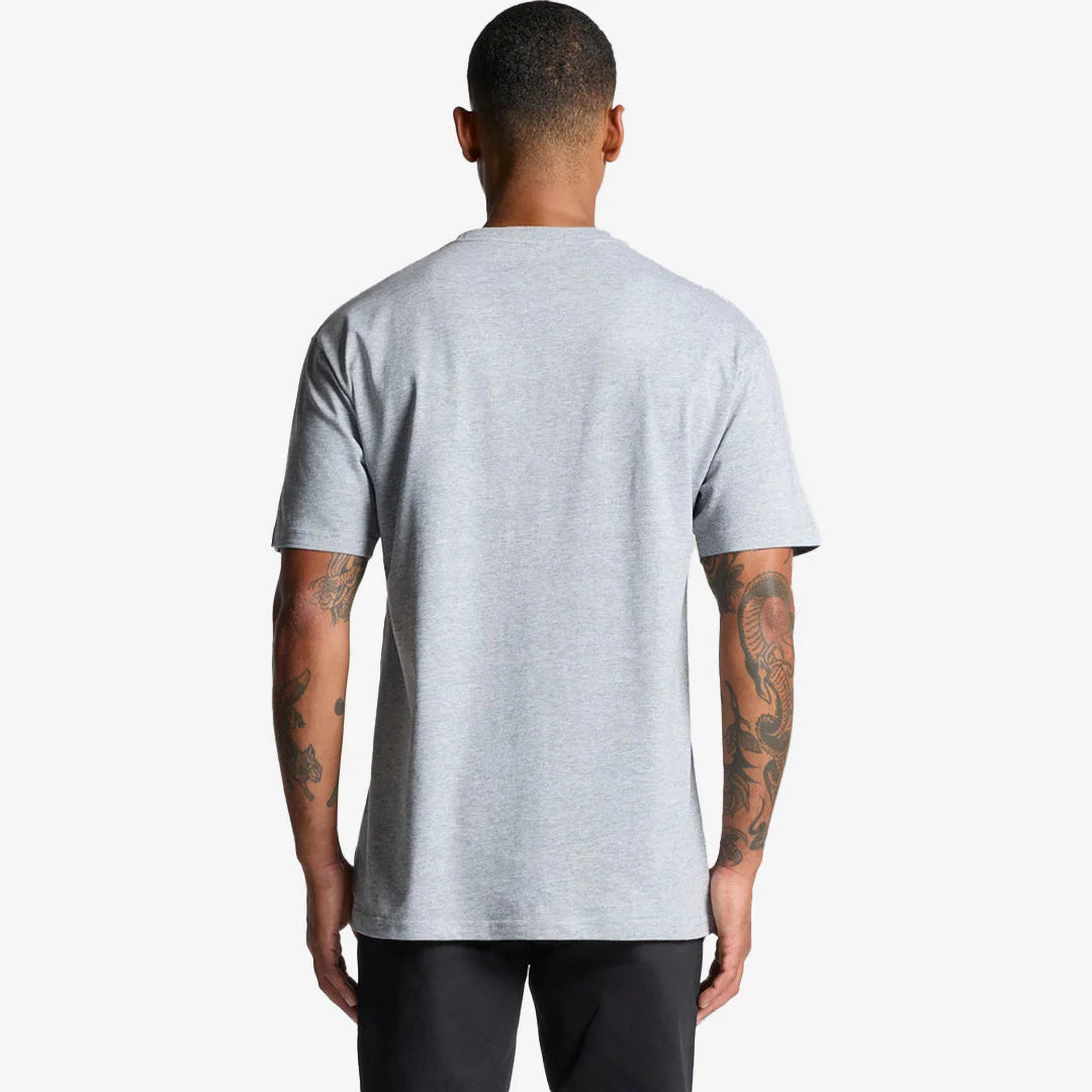 Man wearing AS Colour Block Tee in Grey Marle - 5050
