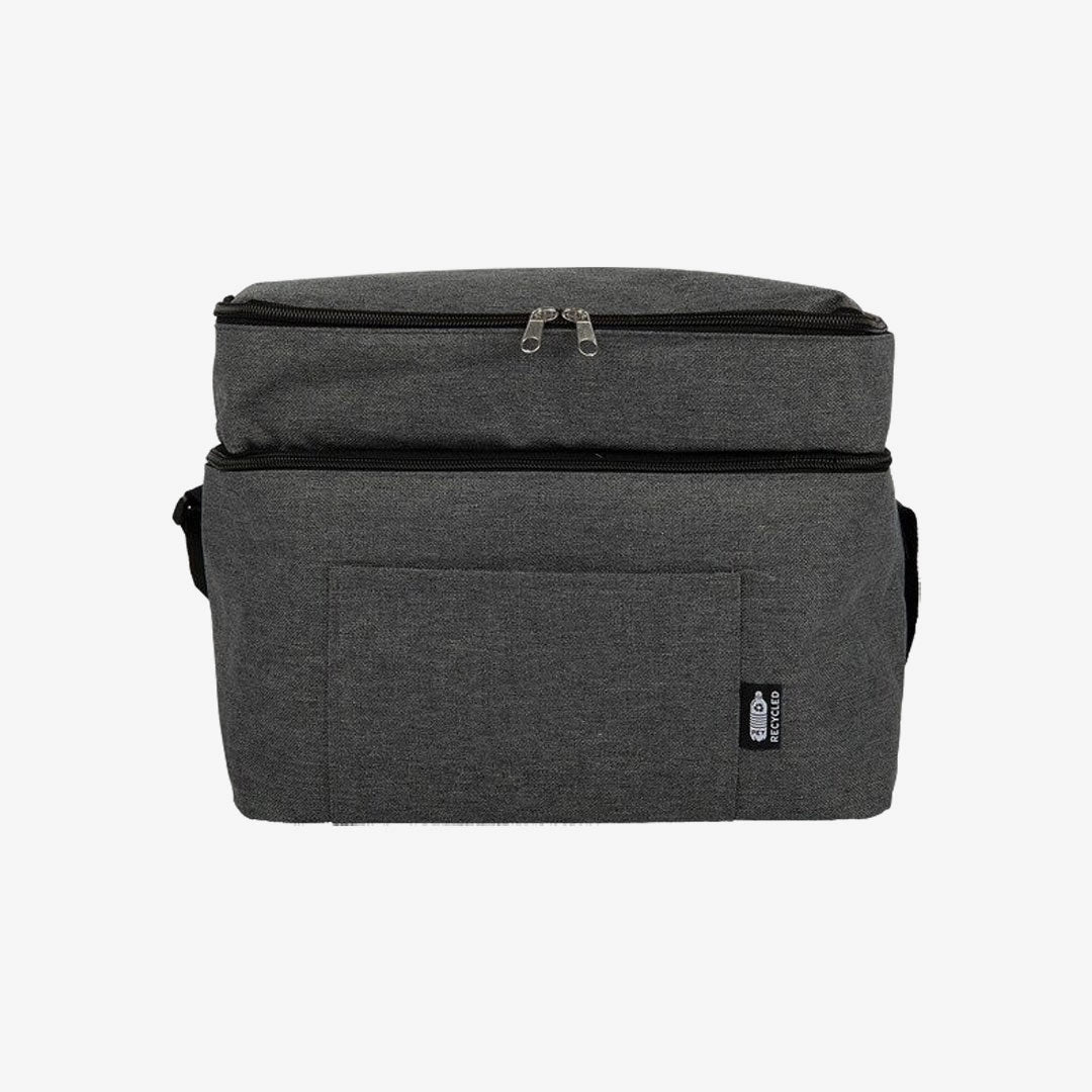 Company Branded Logo Line Bubbles & Beachdays Merch Duo RPET 2 compartment grey cooler bag - LL8321