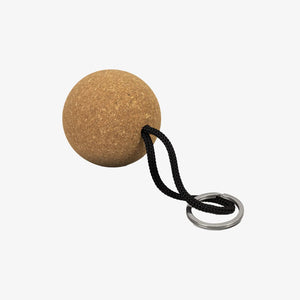 Trends Cork Floating Key Ring - Round Details in Natural/Black - 126233