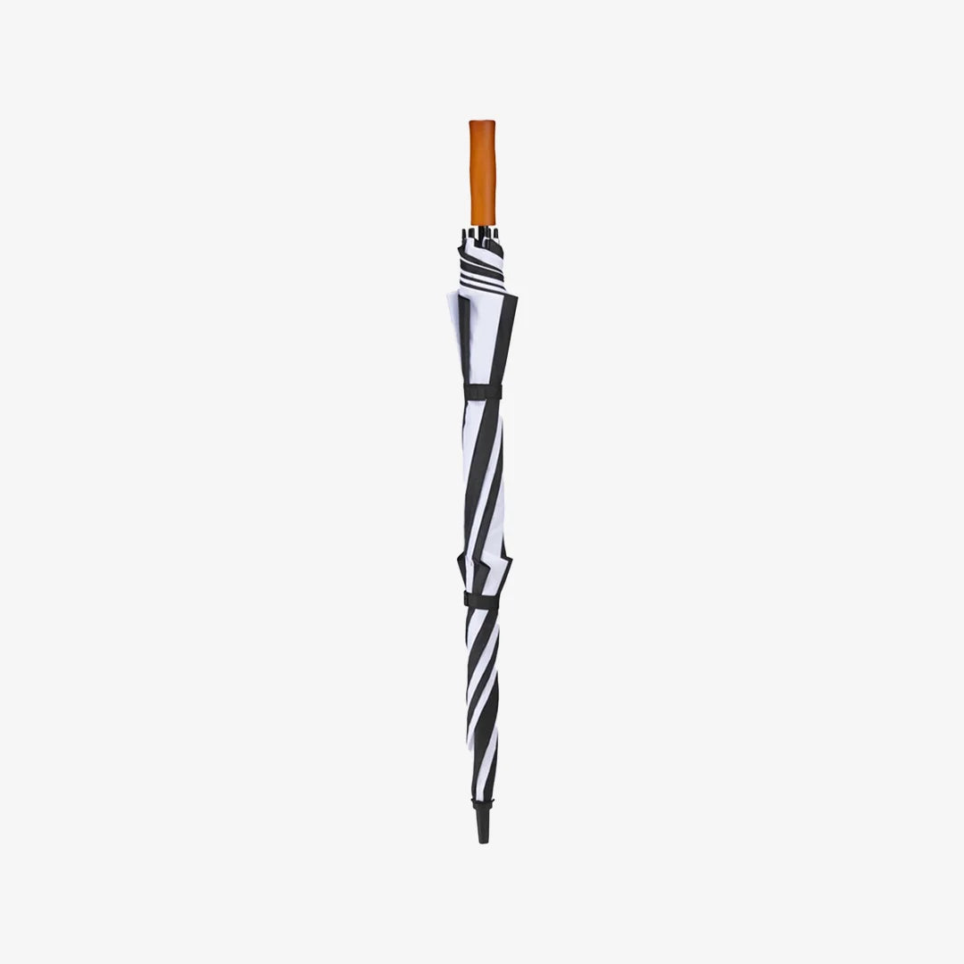Darani 58" Recycled Golf Umbrella Black/White Folded- D11011