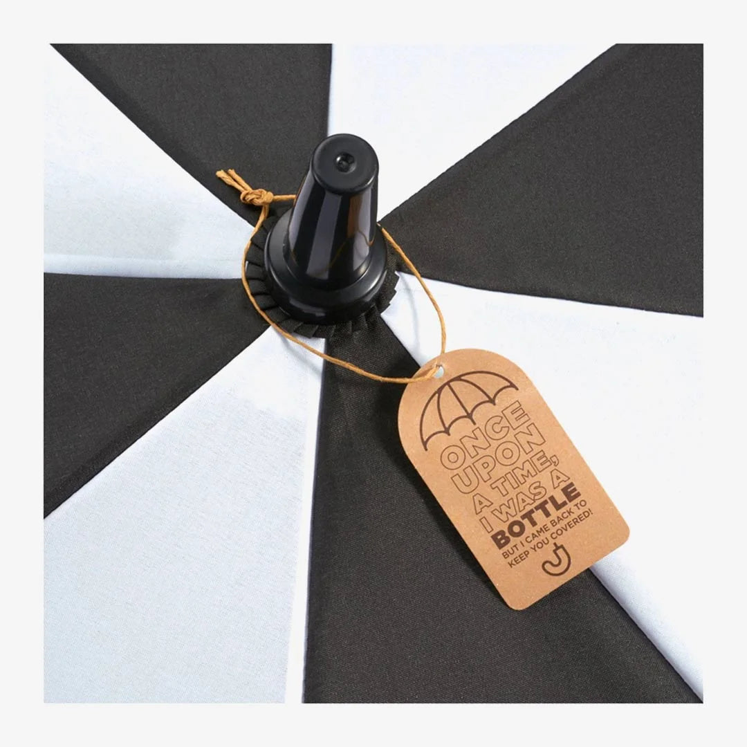 Darani 58" Recycled Golf Umbrella Black/White Tag - D11011
