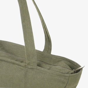 Details of Darani Weekender Recycled Zip Tote in Green - DA1014