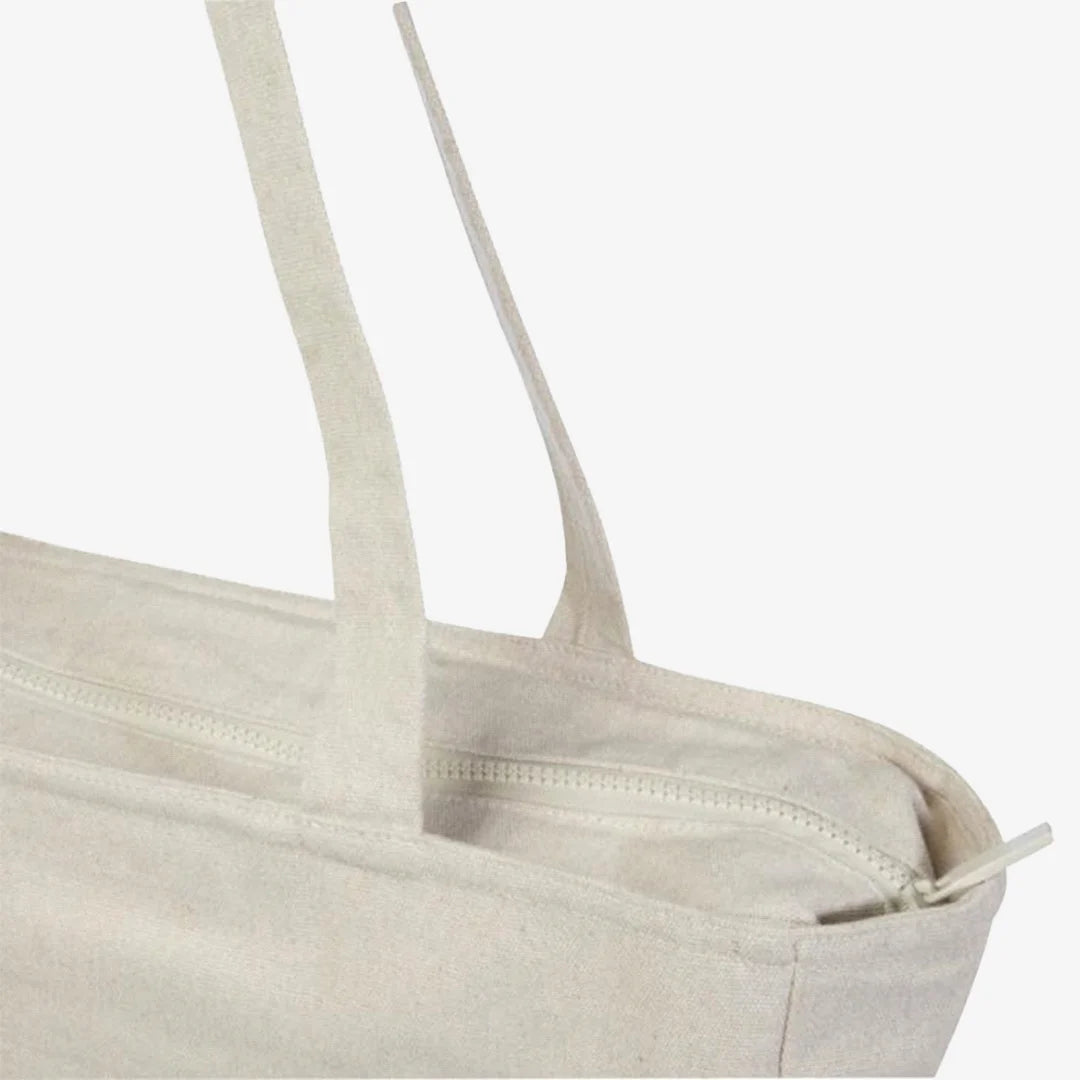 Details of Darani Weekender Recycled Zip Tote in Natural - DA1014
