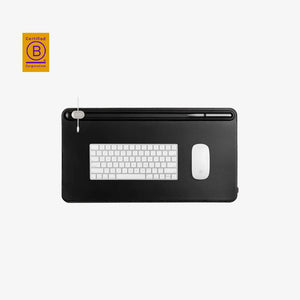 Orbitkey Medium Desk Mat in Black with keyboard and mouse