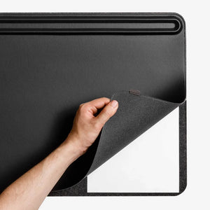 Document hideaway detail of Orbitkey Large Desk Mat in Black