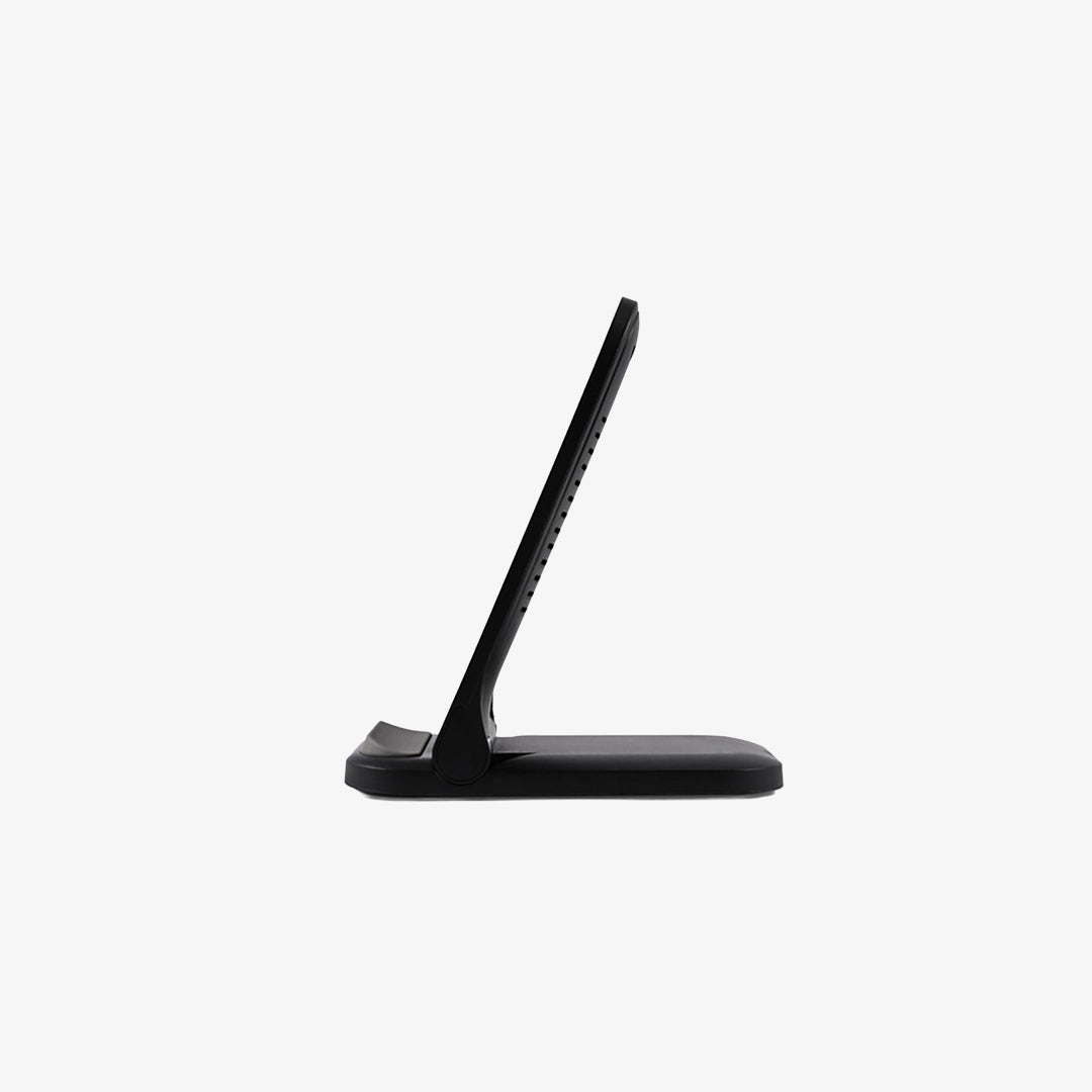 Side POV of Logo Line Dune Fast Wireless Charger in Black - LL0230