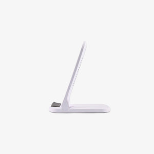 Side POV of Logo Line Dune Fast Wireless Charger in White - LL0230