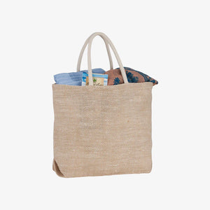 Herringbone Jute Tote with content - 5190