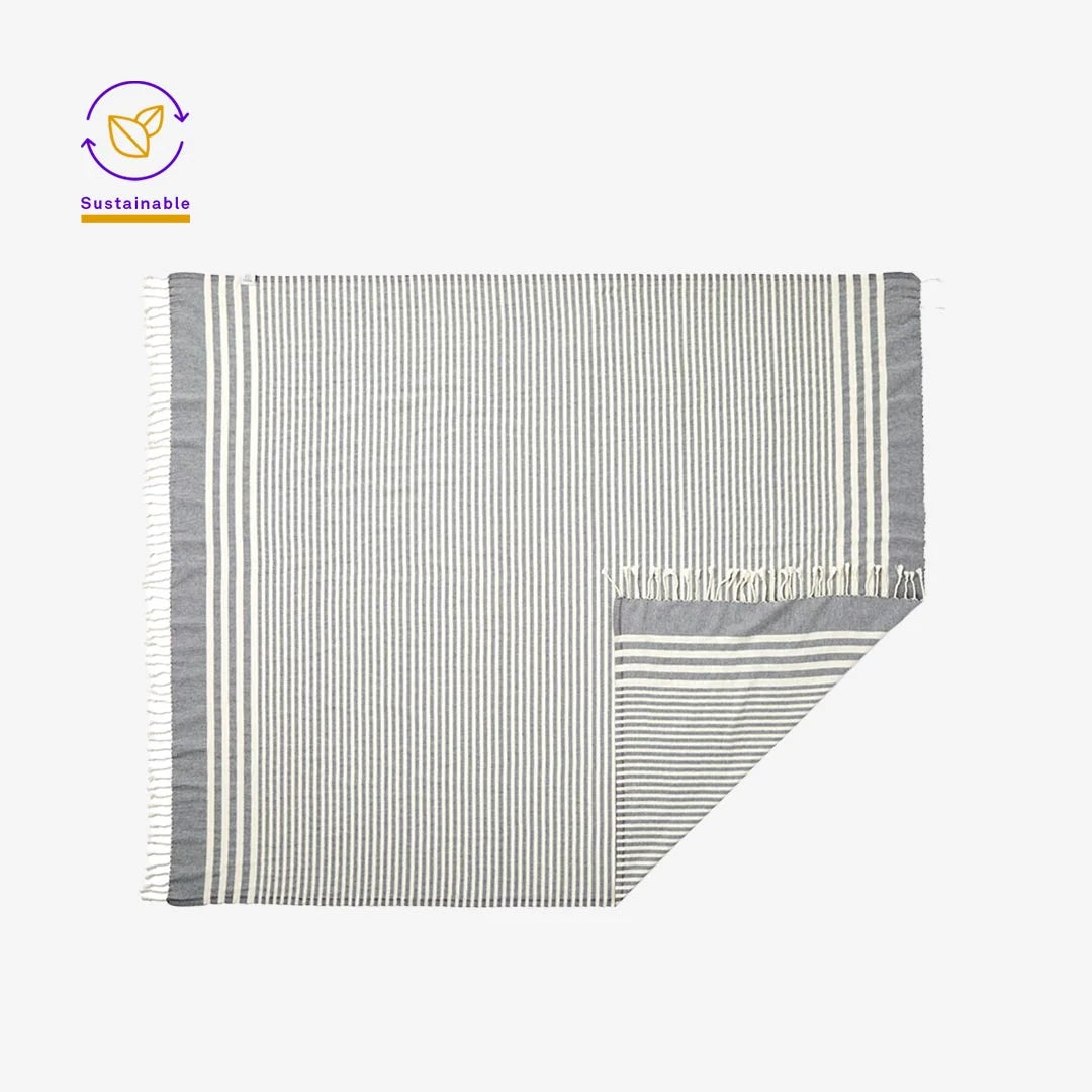 Details of Hilana Upcycled Fethiye Throw Blanket - HA001