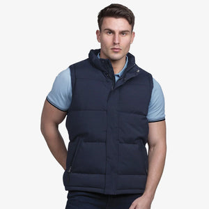Man wearing Gear for Life Junction Puffa Vest in Navy - SIJPV