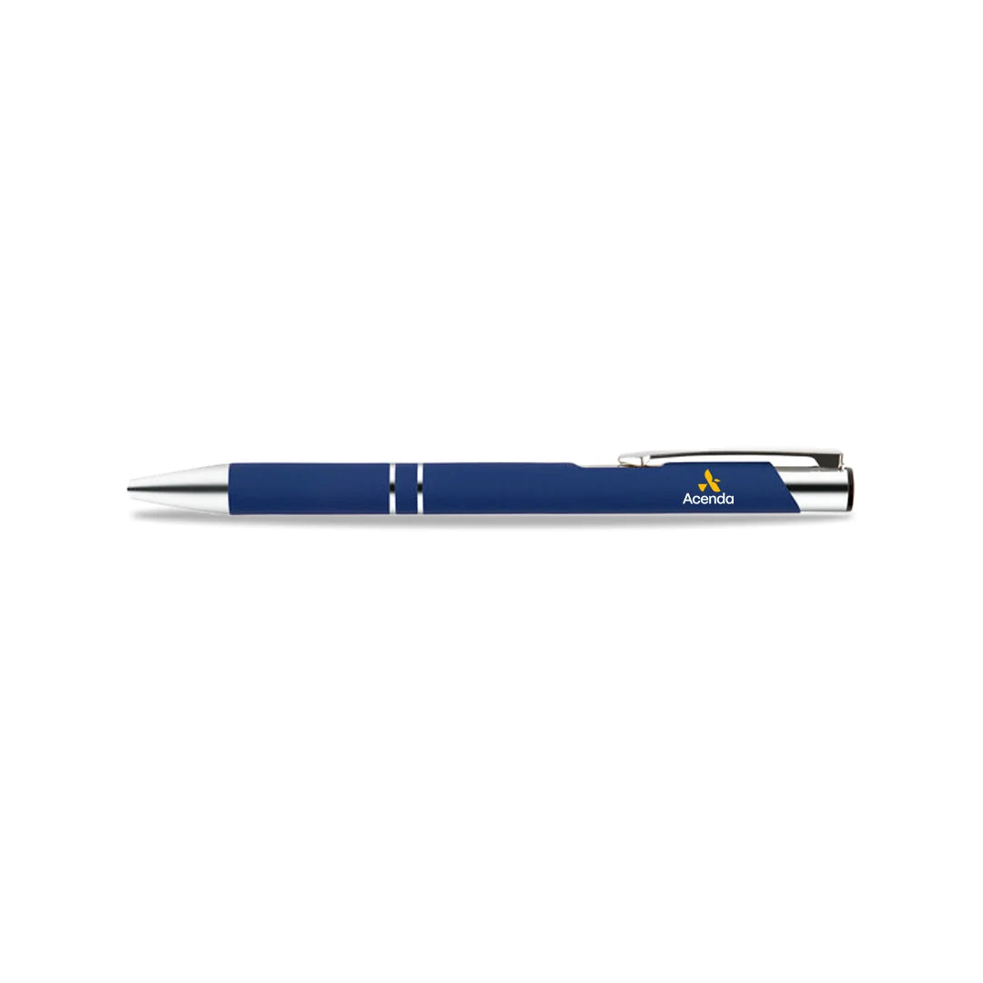 Acenda Logo Line Napier Deluxe Pen Front in Navy - Acenda-LL3270NY