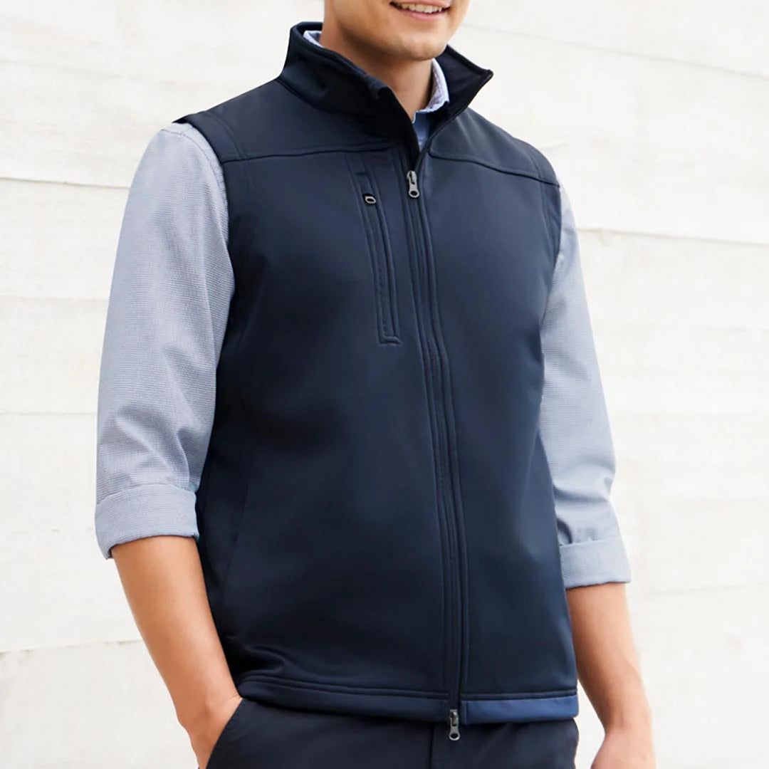 Man wearing Biz Collection Men's Softshell Vest - J3881