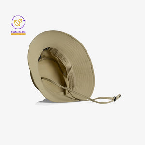 AS Colour Nylon Wide Brim Bucket Hat Inside in Khaki - 1174