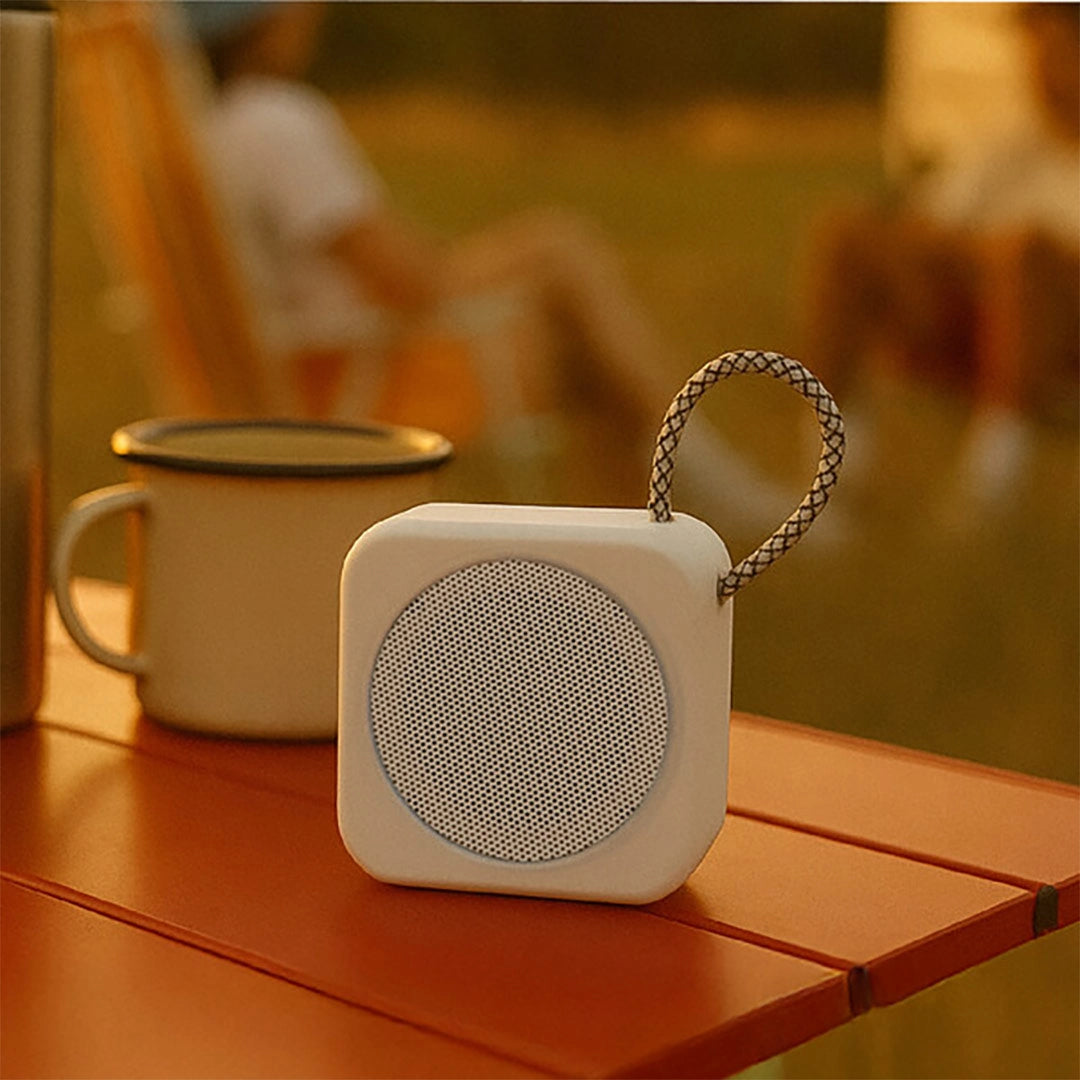 Lifestyle Photo of Logo Line Pep Mini Speaker in White - LL9473