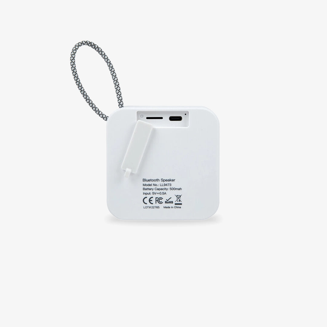 Open Back Panel of Logo Line Pep Mini Speaker in White - LL9473